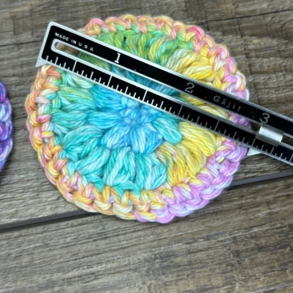 Handcrafted Crochet Round Scrubbies Set for Face Washing Cotton Yarn Reusable